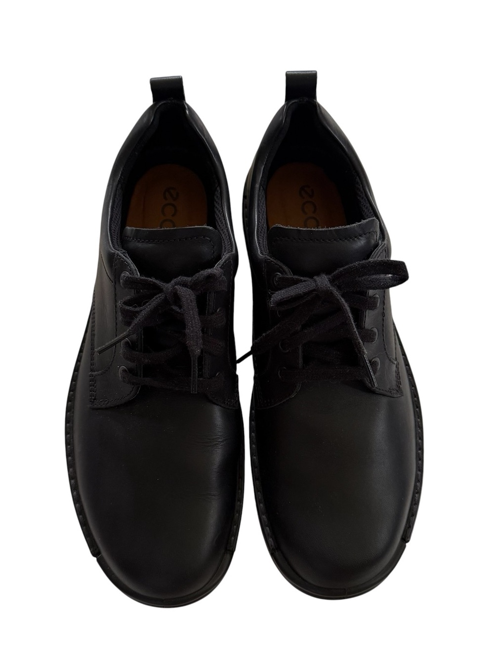 ECCO Fusion Plain Toe Oxfords Black Real Leather Shoes Size 47 US 13